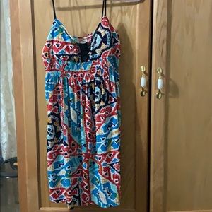 Multi colored spaghetti strap size L sundress
